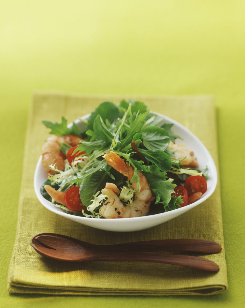 Bio Gemischter Salat mit Shrimps