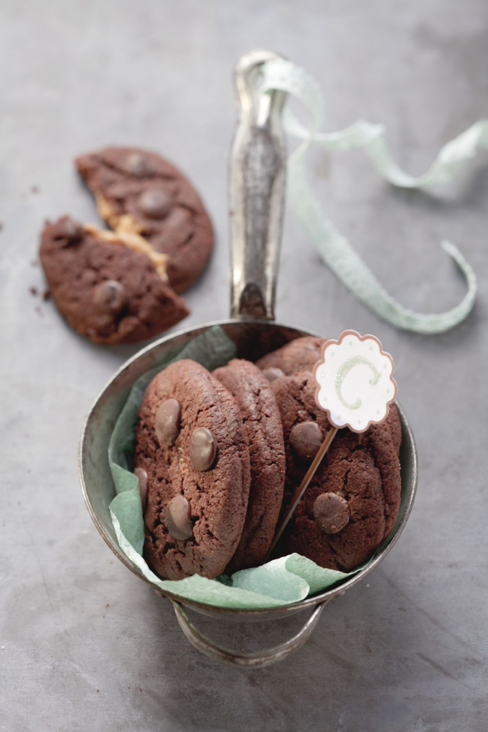 Bio Peanutbutter-Cookies mit Schokolade
