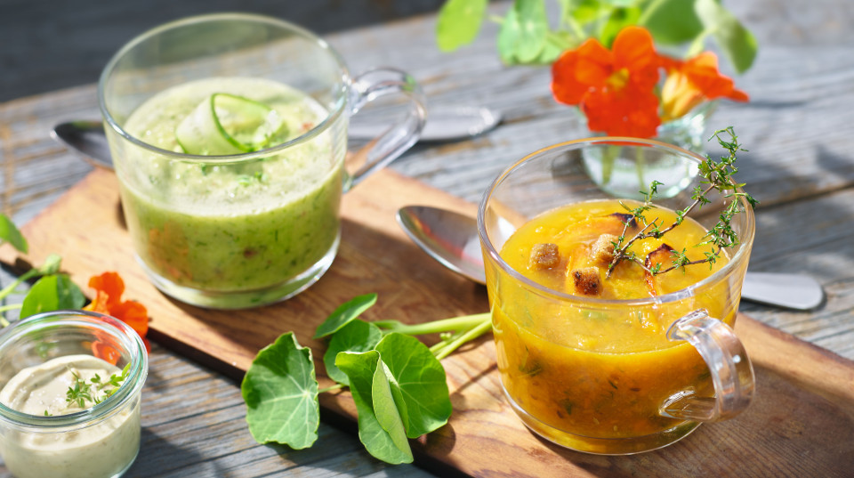 Bio Rohköstliche Gurken-Kresse-Suppe